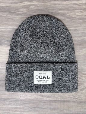 Coal Headwear The Uniform Beanie in Black Marl New Cuff Black White